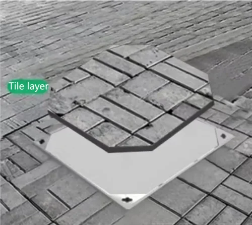4. Use the same floor tiles to cover the entire interior frame