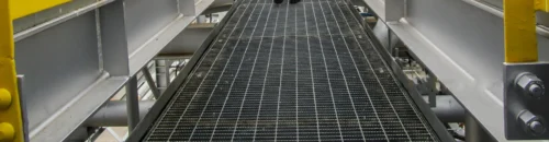 Galvanized steel grating walkway for solar rooftop, industrial grating platform by Sino‑Grating manufacturer